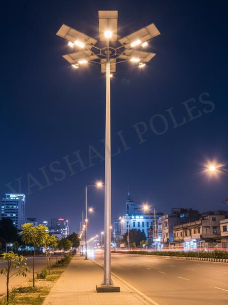 Solar high mast pole